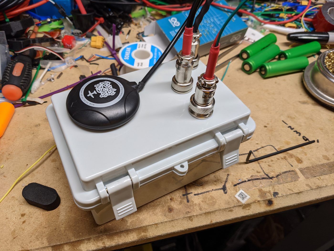 Sealed enclosure with GPS antenna and BNC connectors