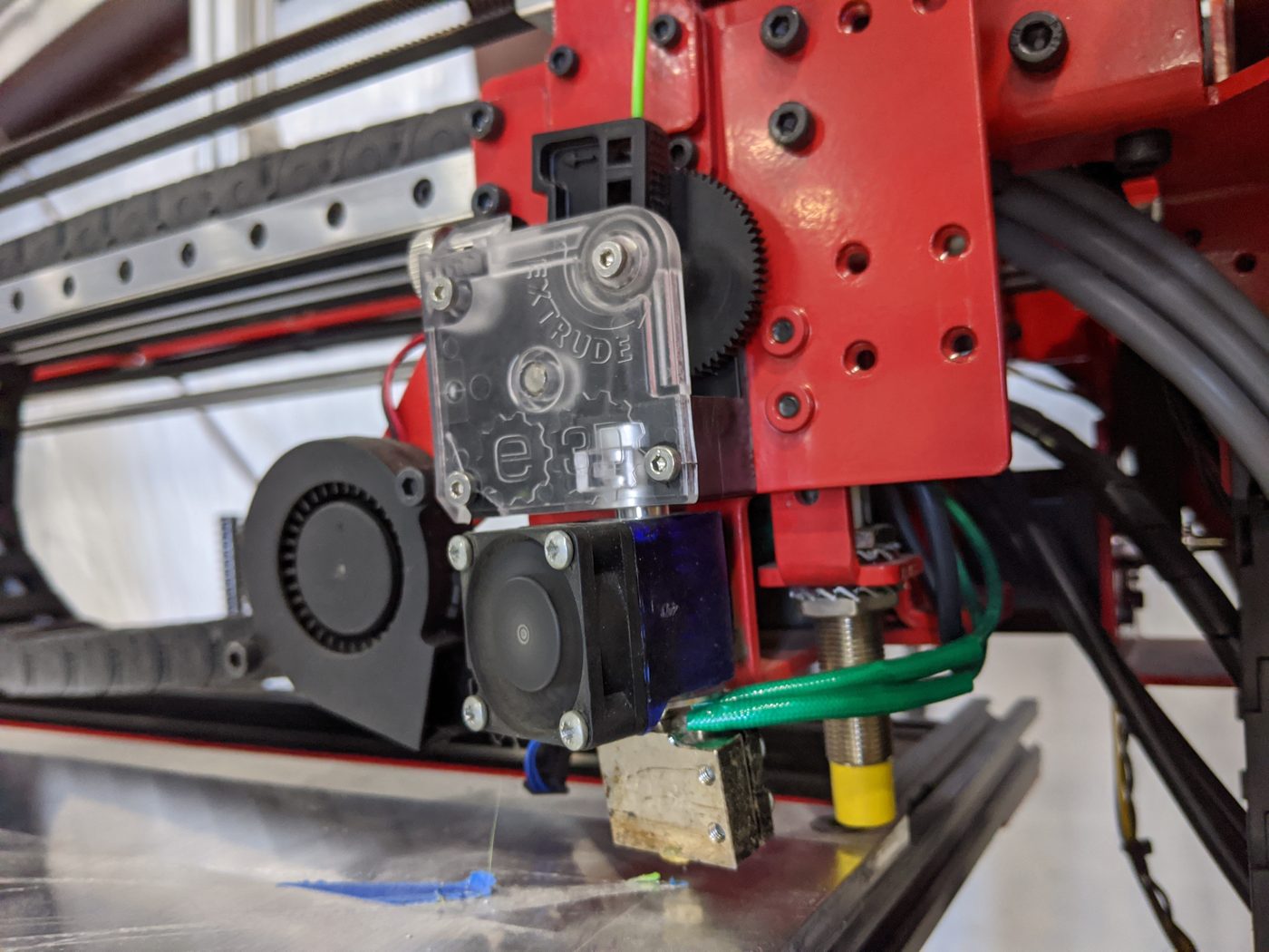 Extruder installed and printing