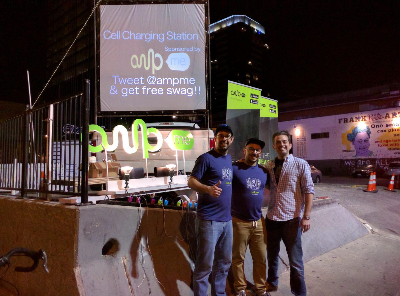 Team in front of the charging station
